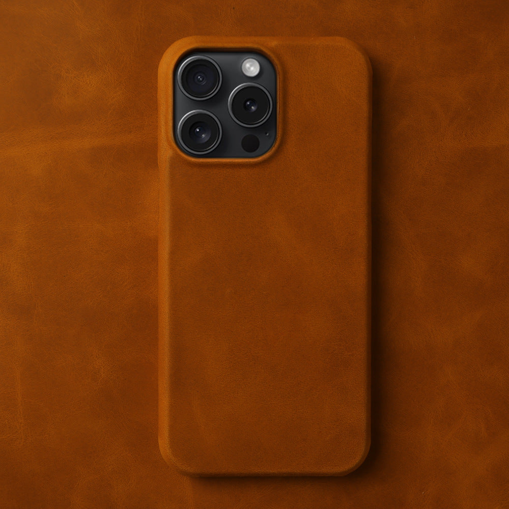 Applicable Crazy Horse Pattern Leather Phone Case