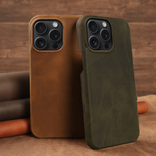 Applicable Crazy Horse Pattern Leather Phone Case