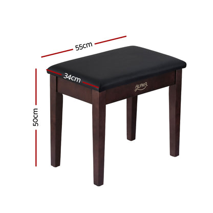 Alpha Piano Bench Stool with Storage Wooden PU Leather