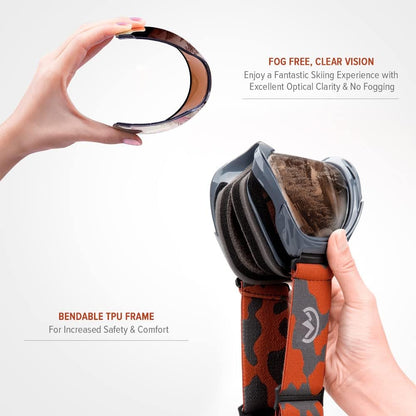 OutdoorMaster OTG Ski Goggles - Over Glasses Ski/Snowboard Goggles for Men, Women & Youth - 100% UV Protection-OM-5