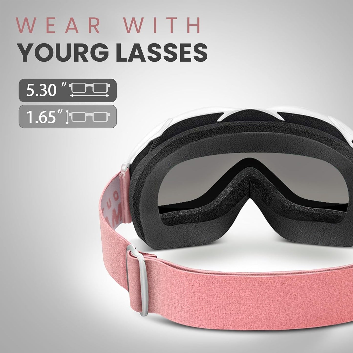 OutdoorMaster OTG Ski Goggles - Over Glasses Ski/Snowboard Goggles for Men, Women & Youth - 100% UV Protection-OM-5