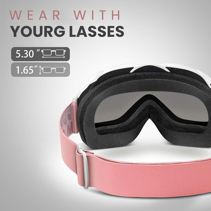 OutdoorMaster OTG Ski Goggles - Over Glasses Ski/Snowboard Goggles for Men, Women & Youth - 100% UV Protection-OM-5
