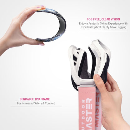 OutdoorMaster OTG Ski Goggles - Over Glasses Ski/Snowboard Goggles for Men, Women & Youth - 100% UV Protection-OM-5