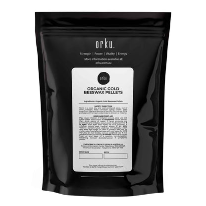 Orku 400g Organic Beeswax Pellets Yellow - Cosmetic Grade Pure Bees Wax Pastille