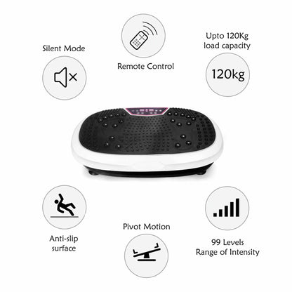 Social Hike White Mini Vibration Plate - Vibrating Exercise Machine Platform