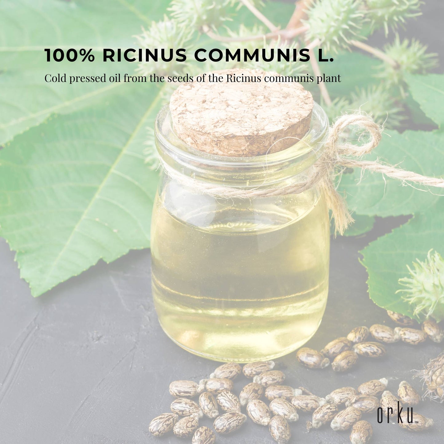 Orku 1L Organic Castor Oil - Hexane Free Cold Pressed