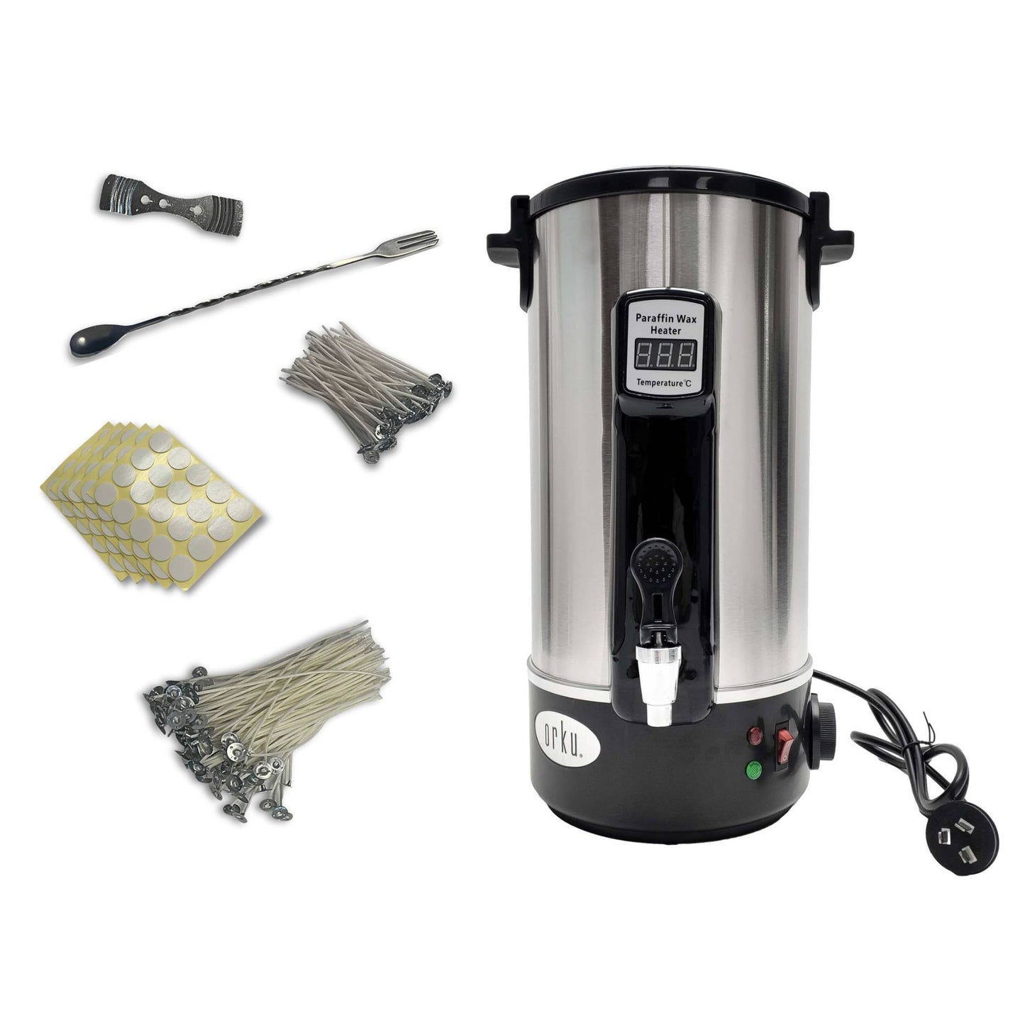 10L Orku Candle Wax Heater With Tap And Accessories - Candle Making Melter Pot