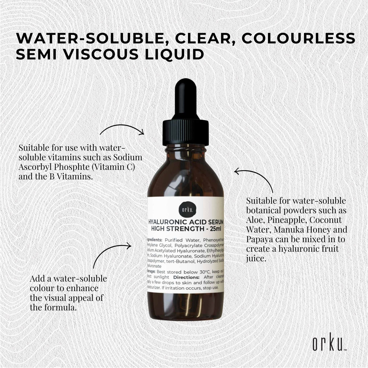 100ml Hyaluronic Acid Serum - High Strength Cosmetic Face Skin Care