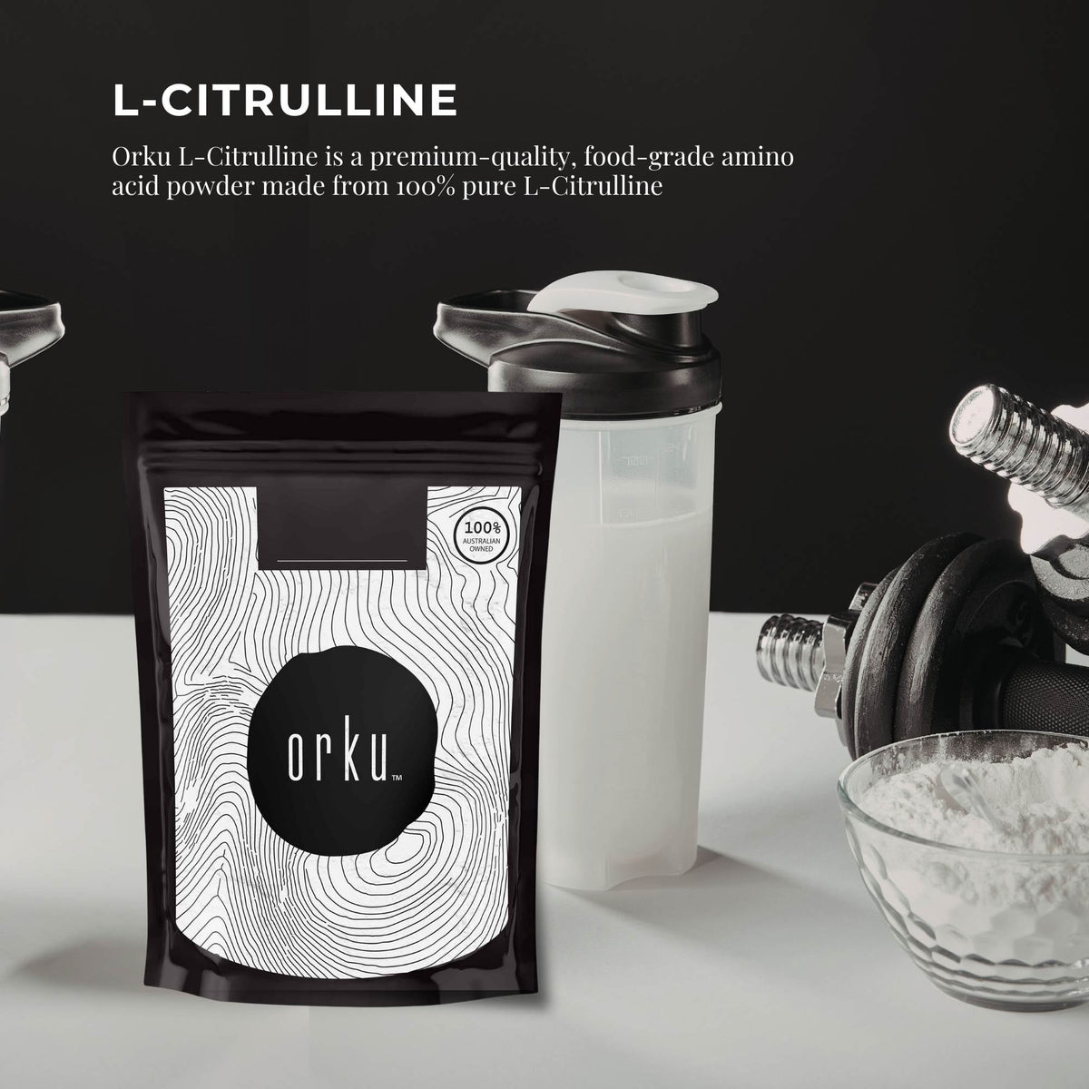 Orku 100g L-Citrulline Powder Buckets - 100 % Pure Food Grade Amino Acid