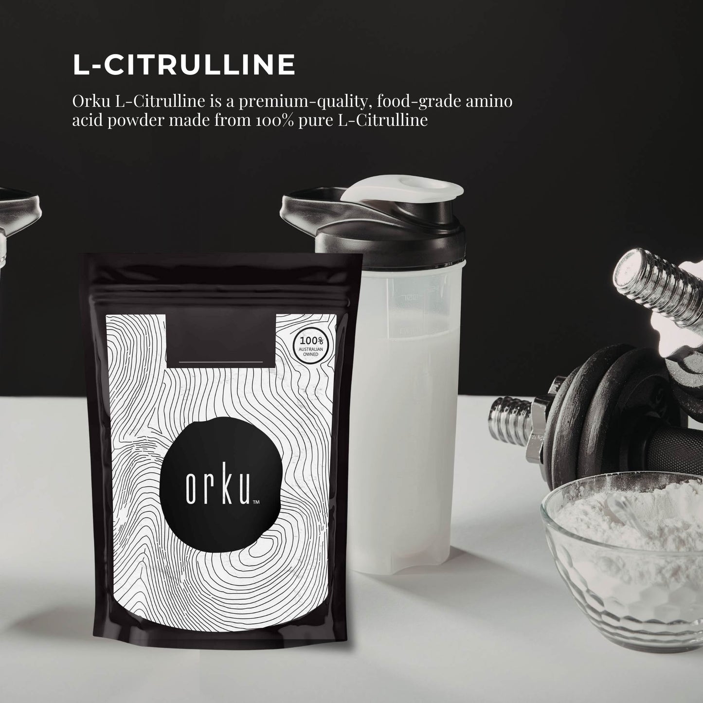 Orku 2Kg L-Citrulline Powder Buckets - 100 % Pure Food Grade Amino Acid