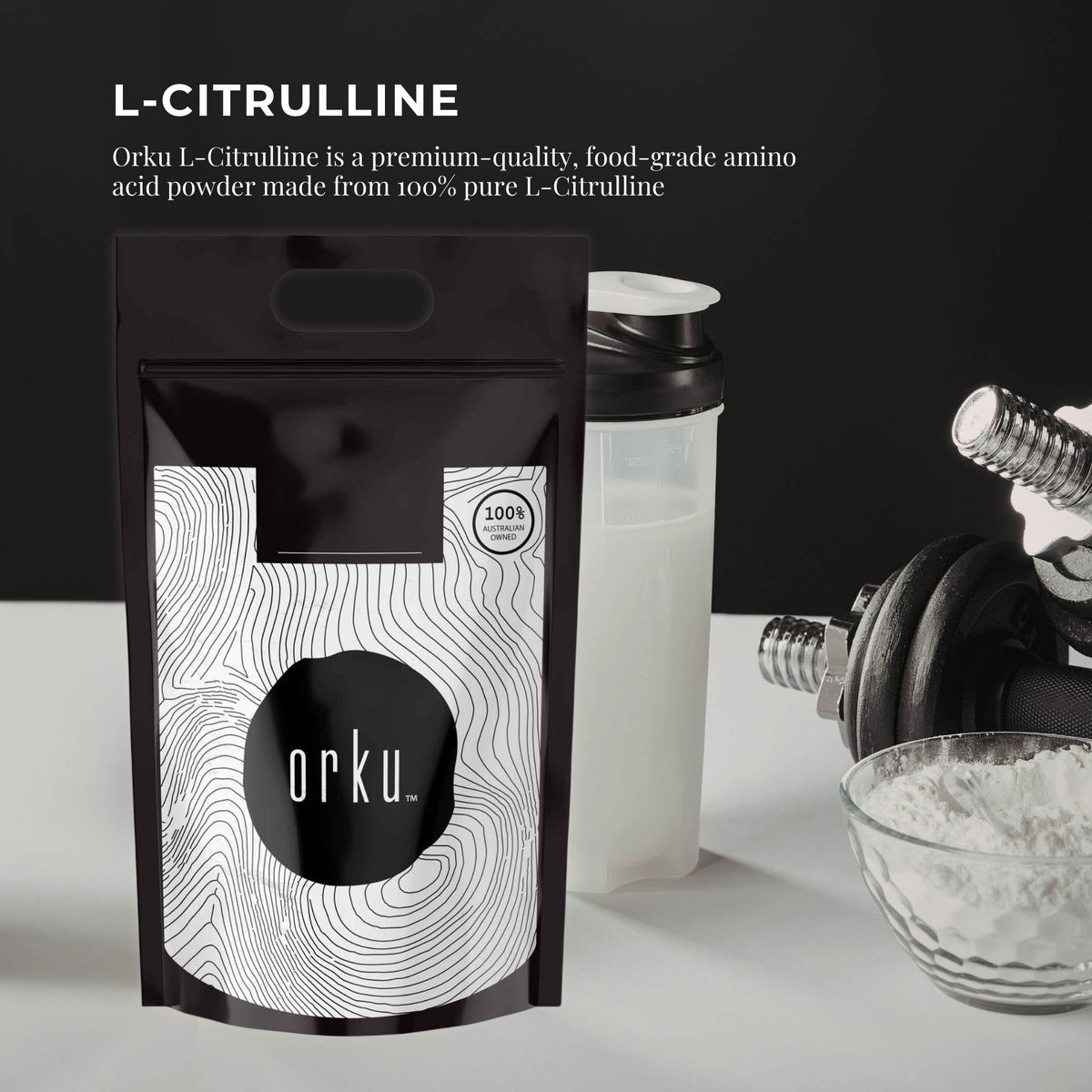 Orku 5Kg L-Citrulline Powder Buckets - 100 % Pure Food Grade Amino Acid