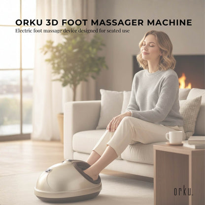 Orku 3D Foot Massager Machine - Home Heat Massage Kneading Air Compression Gold