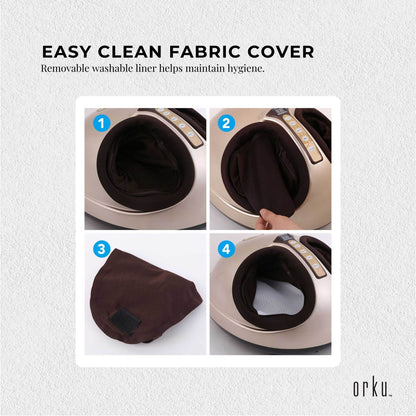 Orku 3D Foot Massager Machine - Home Heat Massage Kneading Air Compression Gold