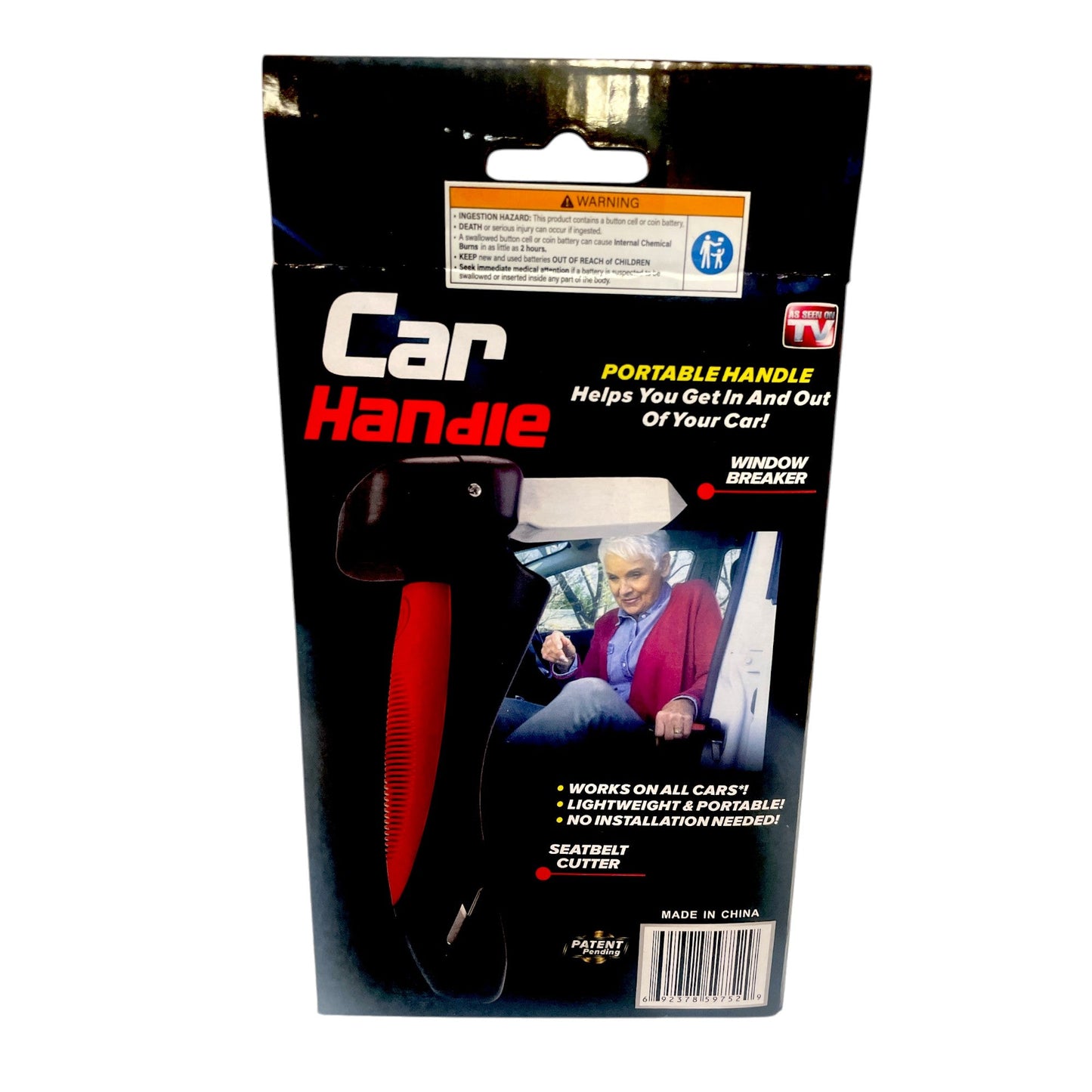 Tooleroo Car Cane Door Handle - Portable Elderly Stand Aid LED Light Hammer