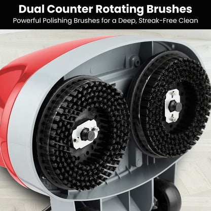 Klika Hauskeeper 5 in 1 Electric 240V Floor Polisher w/ 6M Power Cable Timber Hard Waxer Buffer Cleaner Red