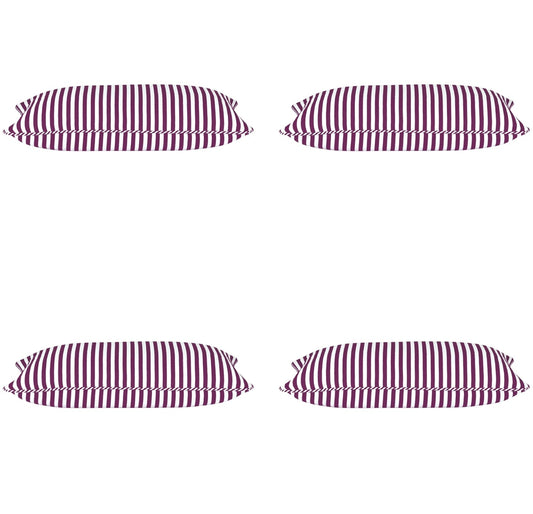 Pack of 4 Dandi Fuchsia Plum Purple & White Rectangle Cushion Covers