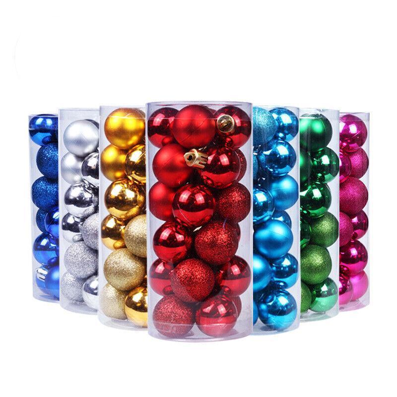 24Pcs/Pack Christmas Tree Xmas Balls Decorations Baubles Party Wedding Ornament - Fruit Green