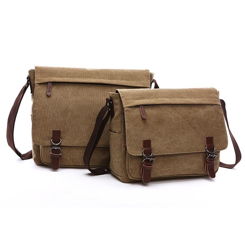 Green Canvas Business Messenger Bag Large