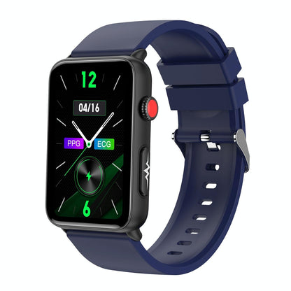 Bluetooth Smart Watch With Ecg Temperature And Heart Rate - Black Silicone