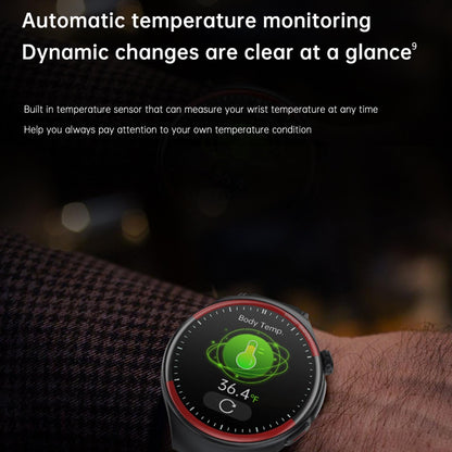 Smart Round Screen Watch With Bt Call And Health Tracking - Leather - Silicone Blue