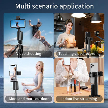 Auto Tracking Gimbal Stabilizer with Fill Light and Selfie Stick - 360 Degree Rotation - A200 Set 1
