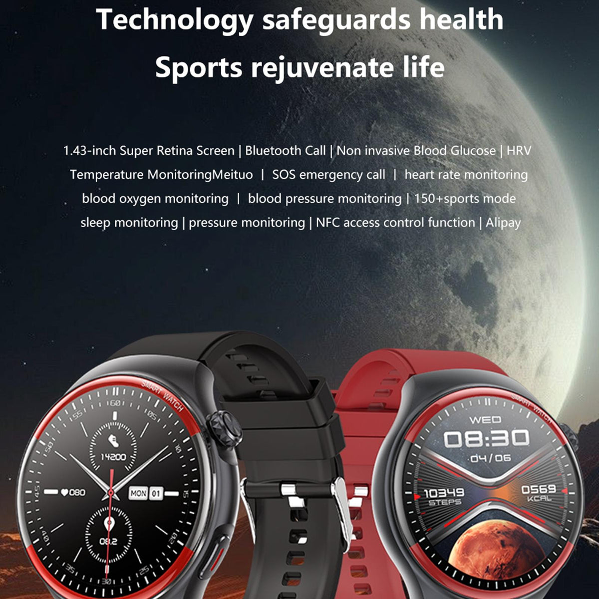 Smart Round Screen Watch With Bt Call And Health Tracking - Leather - Leather Brown