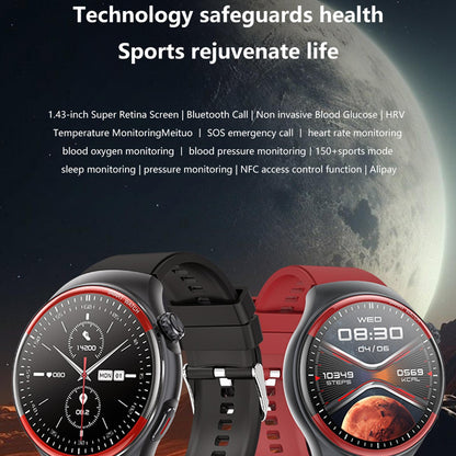 Smart Round Screen Watch With Bt Call And Health Tracking - Leather - Leather Brown