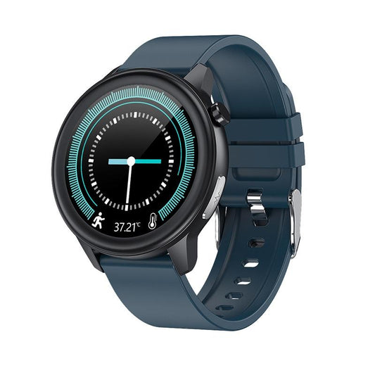 1.3 Inch Blue Silicone Heart Rate Smart Watch