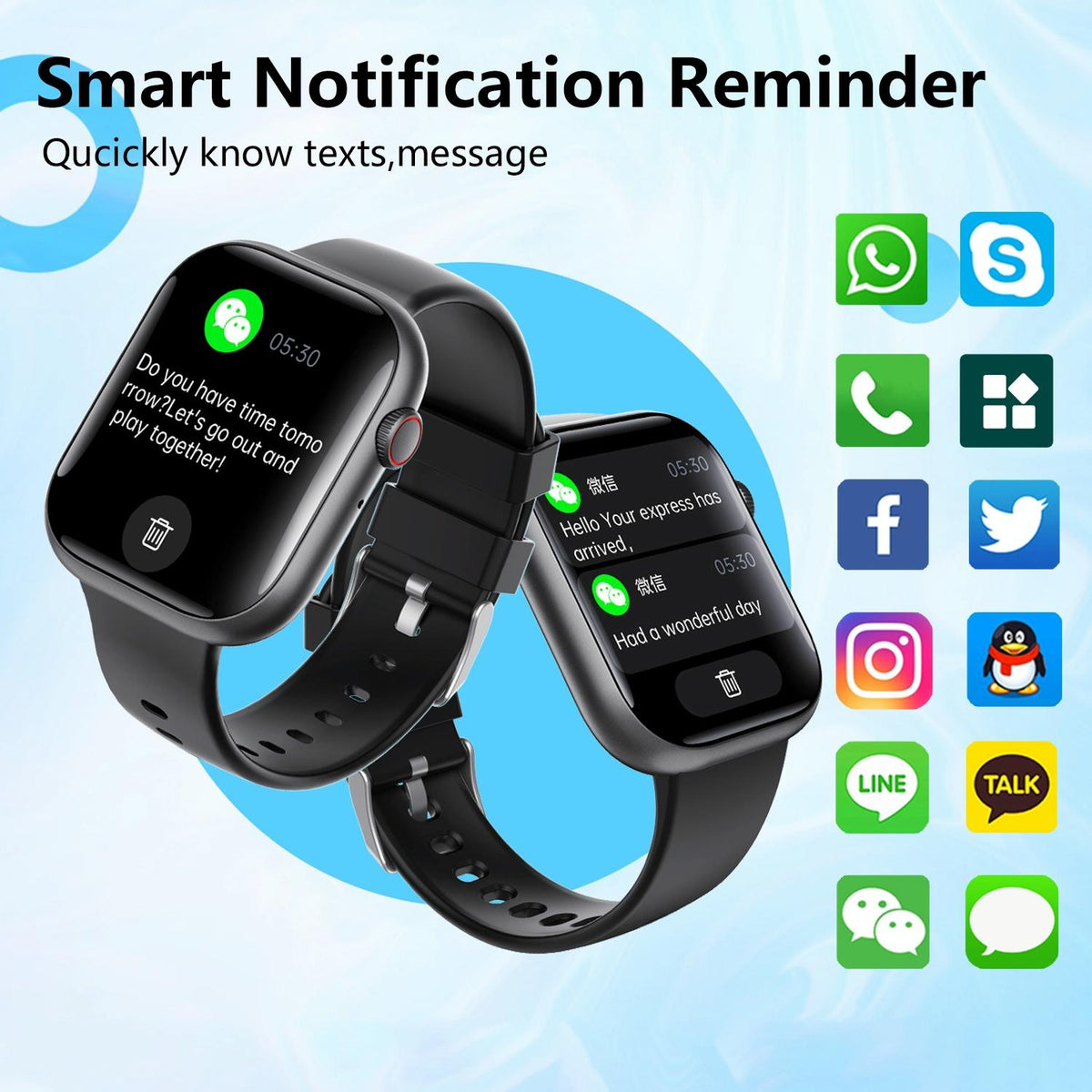 2.1 Inch Screen Smart Watch With Blood Sugar / Blood Oxygen Monitoring / Sos Alarm / 100+ Sports Modes - Black 3-Bead Steel - Black Pink