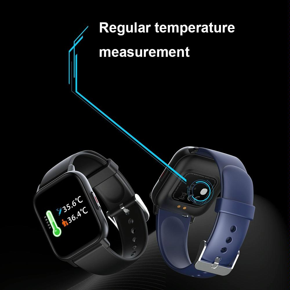 1.69 Inch Waterproof Smart Watch With Health Monitoring & Body Temp Detection Pink