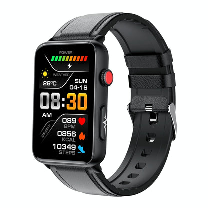 Bluetooth Smart Watch With Ecg Temperature And Heart Rate - Blue Silicone