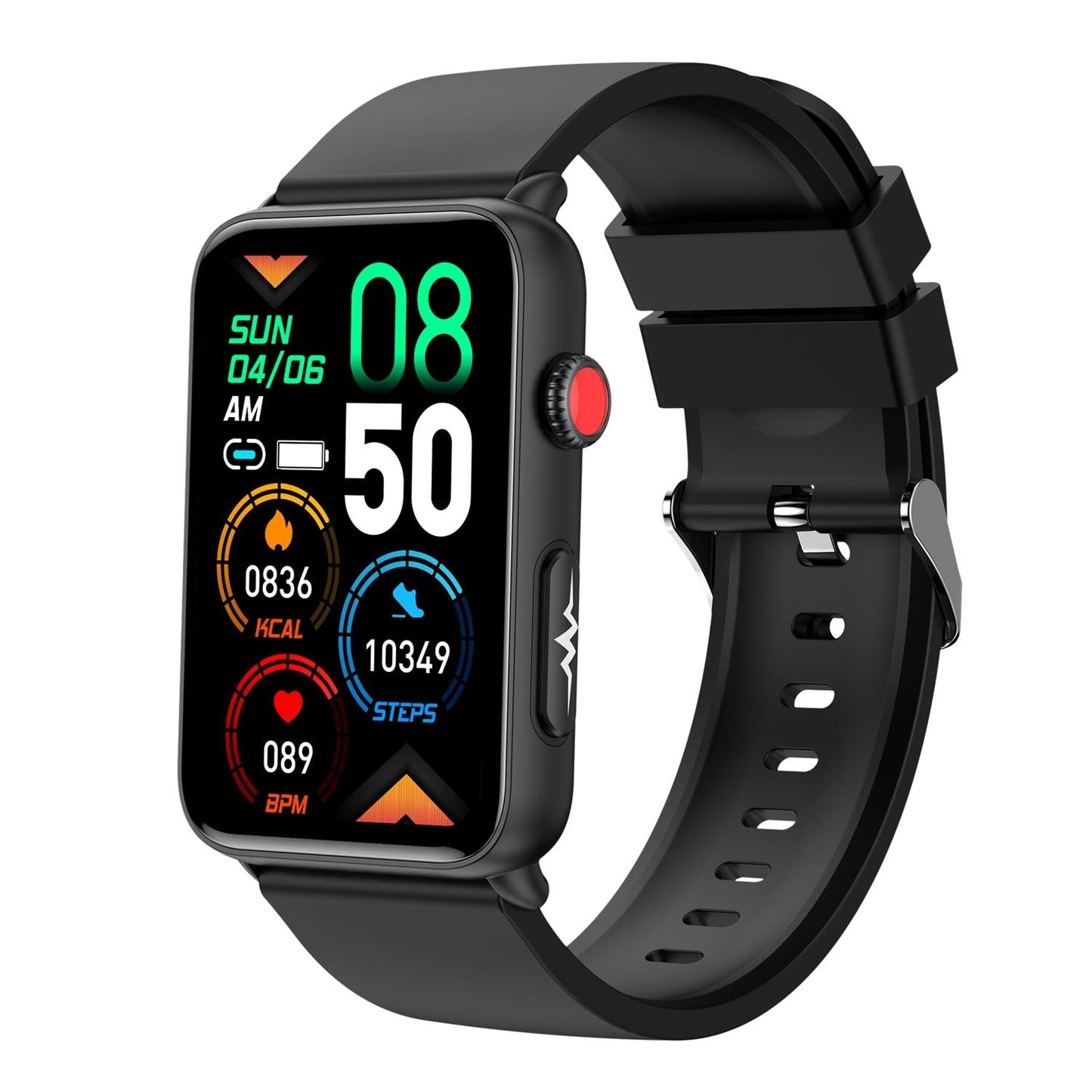 Bluetooth Smart Watch With Ecg Temperature And Heart Rate - Blue Silicone