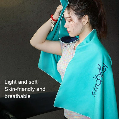 Double-sided Fleece Bath Towel - Quick-drying Small Blue