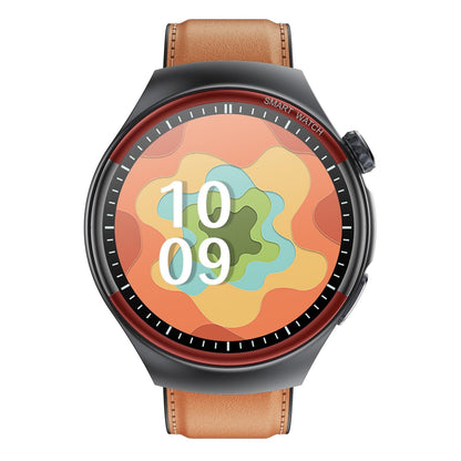 Smart Round Screen Watch With Bt Call And Health Tracking - Leather - Silicone Red