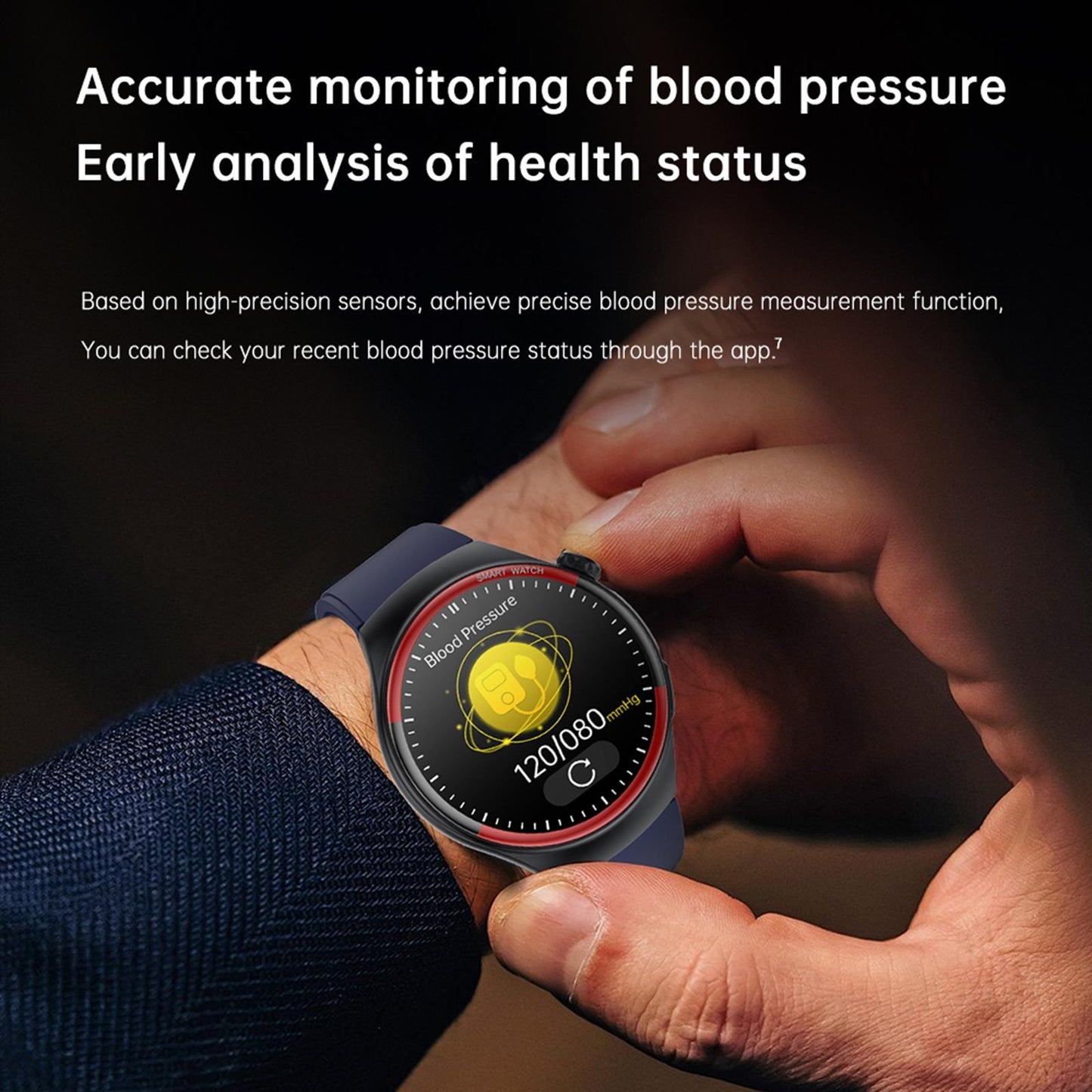 Smart Round Screen Watch With Bt Call And Health Tracking - Leather - Leather Black