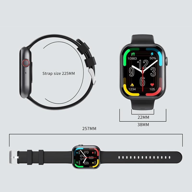 2.1 Inch Screen Smart Watch With Blood Sugar / Blood Oxygen Monitoring / Sos Alarm / 100+ Sports Modes - Black 3-Bead Steel - Black Milan