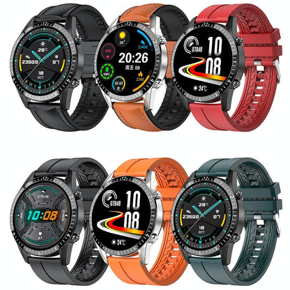 1.3 Inch Heart Rate / Blood Pressure / Blood Oxygen Monitoring Watch - Brown Leather