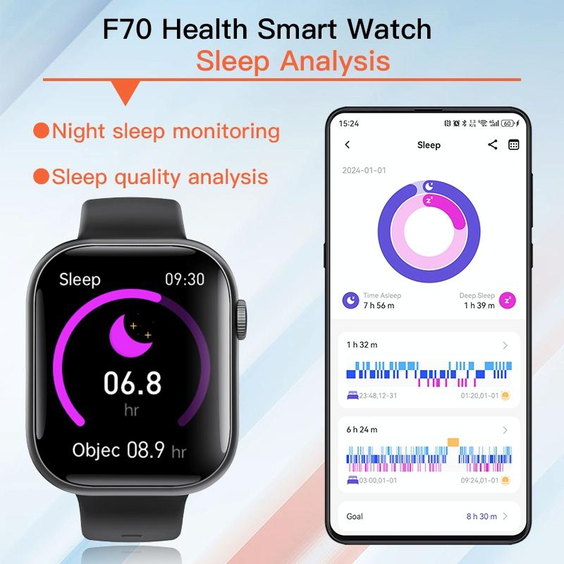 2.1 Inch Screen Smart Watch With Blood Sugar / Blood Oxygen Monitoring / Sos Alarm / 100+ Sports Modes - Black 3-Bead Steel - Black Brown Leather