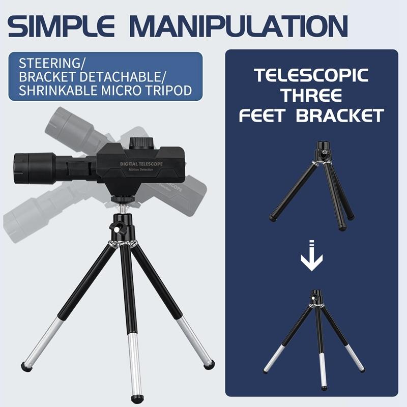 Wireless Motion Detection Monocular With Metal Tripod - 70X Magnification