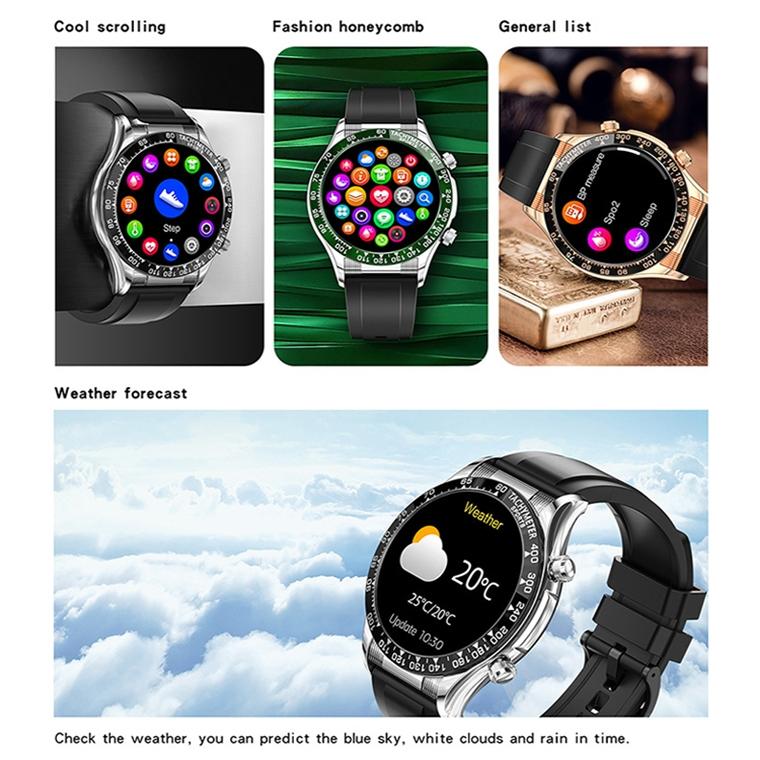 Smart Bluetooth Calling Watch With Nfc Function - Green Silver Steel
