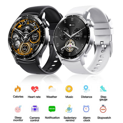 1.35 Inch Smart Watch Bluetooth Calls Health Monitoring 150+ Sports Black - Black Bamboo