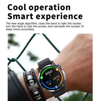1.35 Inch Smart Watch Bluetooth Calls Health Monitoring 150+ Sports Black - Black Bamboo