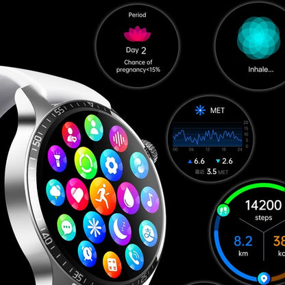 1.35 Inch Smart Watch Bluetooth Calls Health Monitoring 150+ Sports Black - Black Bamboo