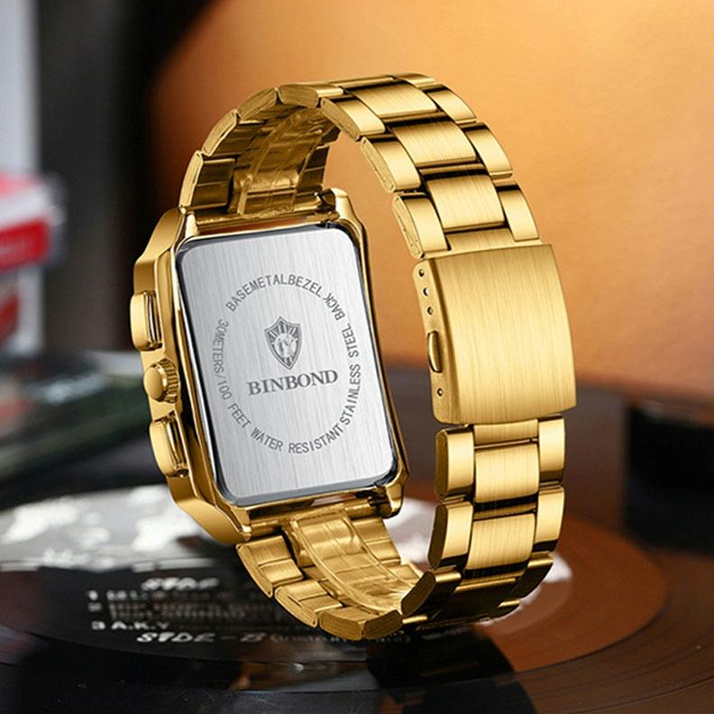 Vintage Square Men Quartz Watch with Multifunction and Luminous Display