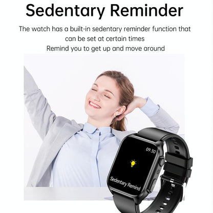 1.96 Inch Ip67 Waterproof Silicone Band Smart Watch Supports Ecg / Remote Families Care / Bluetooth Call / Body Temperature Monitoring - Red