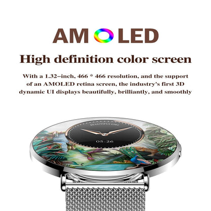 1.32 Inch Colour Screen Smart Watch With Bluetooth Call & Health Monitoring - Gold