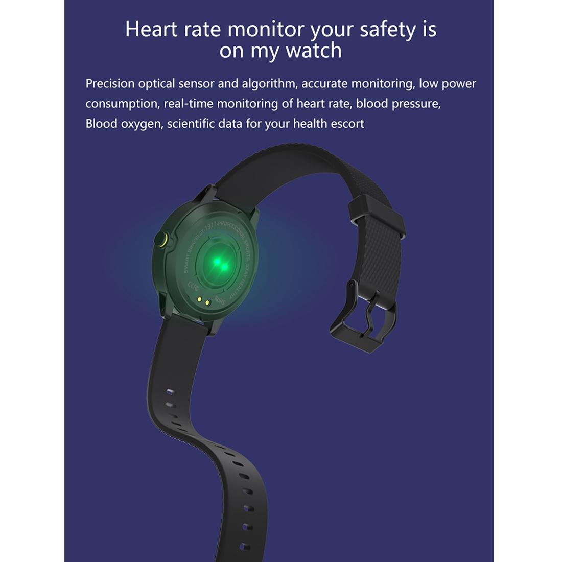 1.3 Inch Tft Screen Ip67 Waterproof Smart Watch Bracelet Support Sleep Monitor / Heart Rate Monitor / Blood Pressure Monitoring - Black Yellow