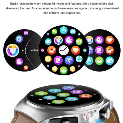 1.53 Inch Ips Screen 2 In 1 Bluetooth Earphone Smart Watch - Black