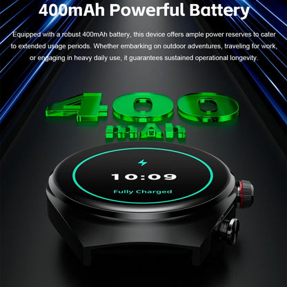 1.53 Inch Ips Screen 2 In 1 Bluetooth Earphone Smart Watch - Black