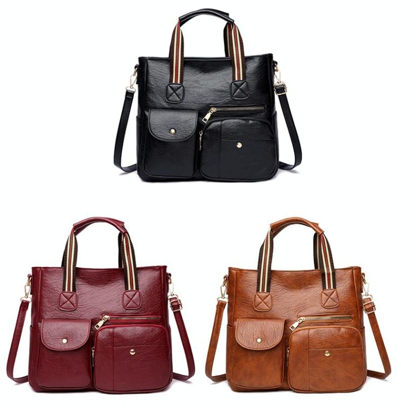 Yellow Middle-aged Mother Bag with Multi-pocket Capacity